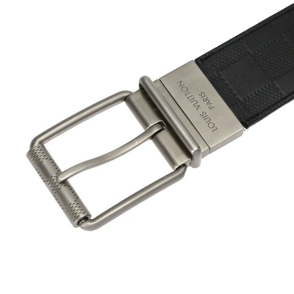 LOUIS VUITTON Louis Vuitton 95cm Black M9150 Men's Leather Belt - Picture 4 of 13